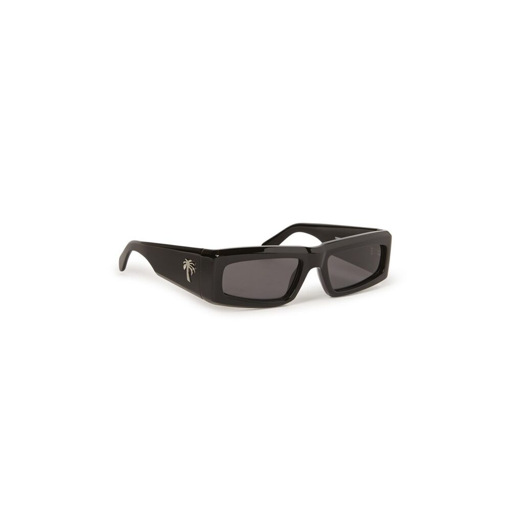 NWT Palm Angels PERI055S24PLA0011007 Yreka Black Rectangle 58mm Sunglasses